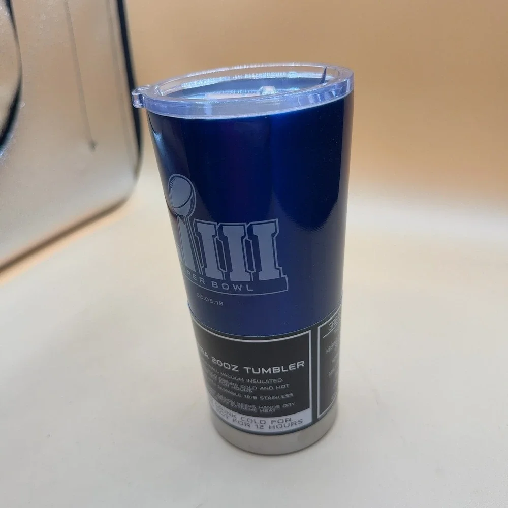 NFL Super Bowl LIII 20oz Tumbler Vacuum Insulated Blue
